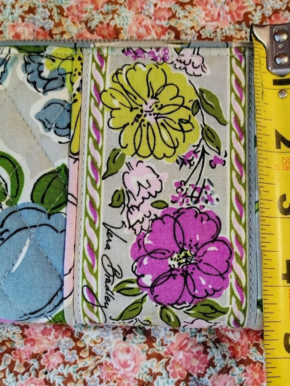 Vera Bradley Watercolor Zip Around Clutch Floral Wallet - Picture 14 of 14